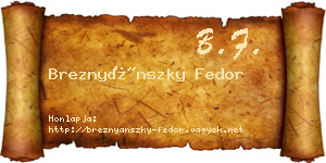 Breznyánszky Fedor névjegykártya